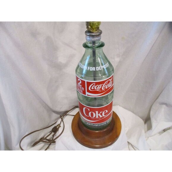 Classic Coke a cola bottle Table lamp vintage 1970 classic Desk Accent Light Pub - Picture 3 of 9